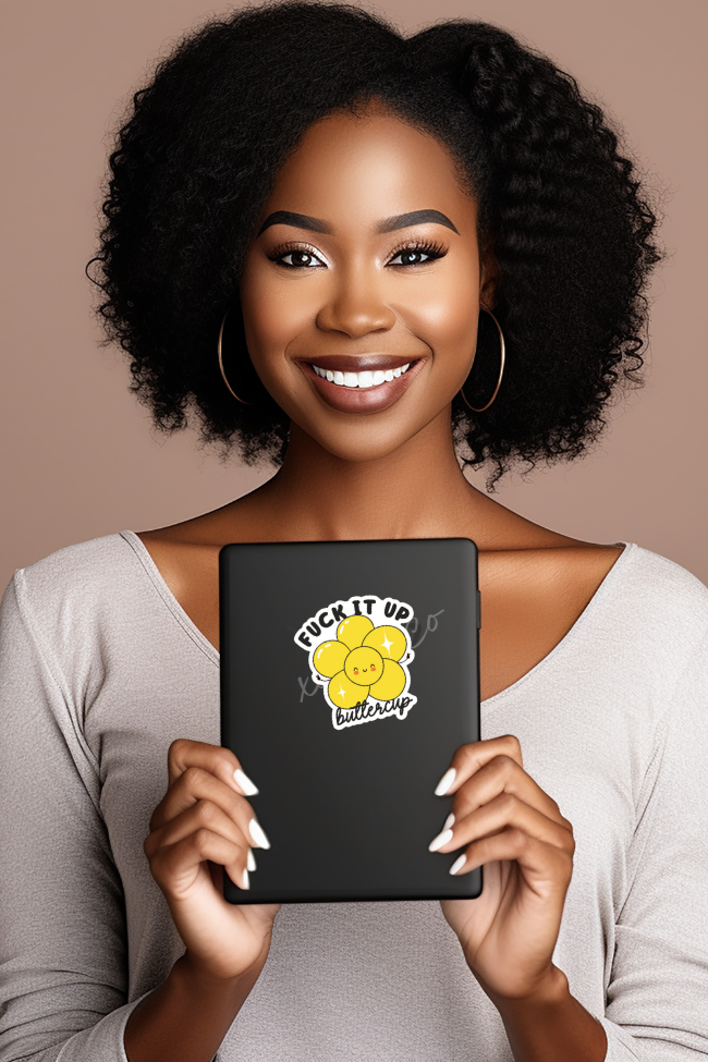 Fck It Buttercup waterproof Sticker