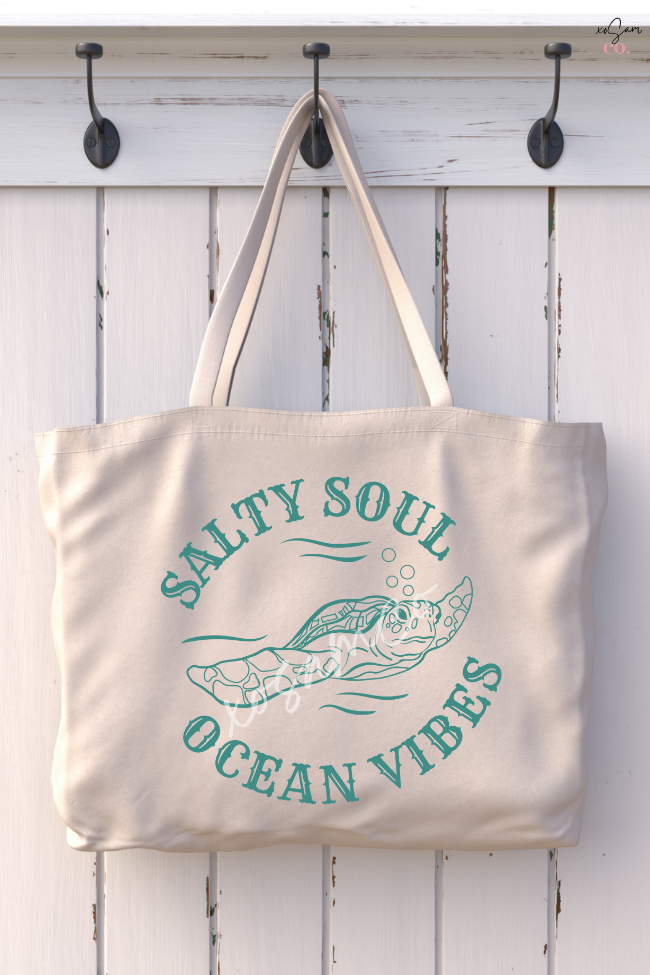 Salty Soul Ocean Vibes Tote Bag
