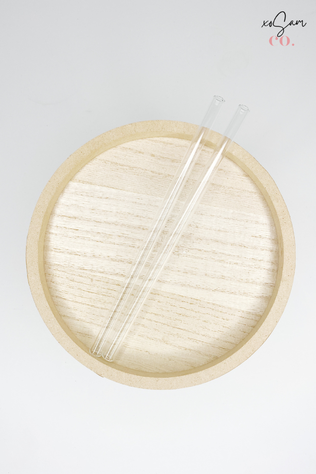 Straight Reusable Clear Glass Drinking Straws