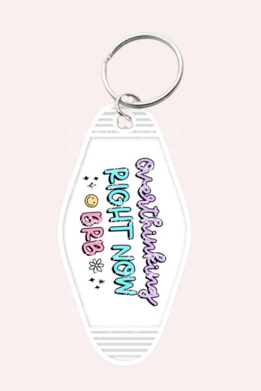 Overthinking Right Now BRB Keychain