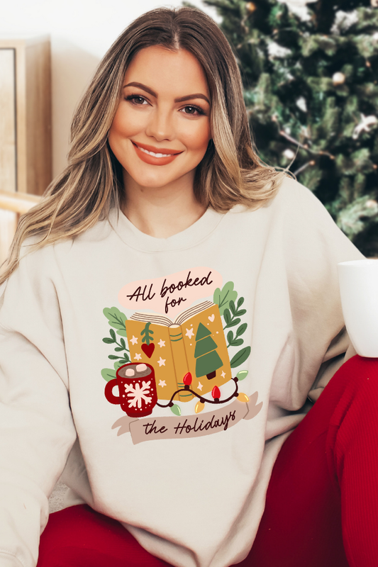 All Booked For The Holidays Graphic Sweatshirt