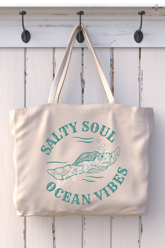 Salty Soul Ocean Vibes Tote Bag