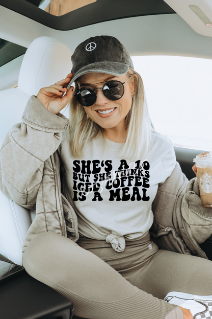 Thinks That Iced Coffee Is A Meal Graphic Tee