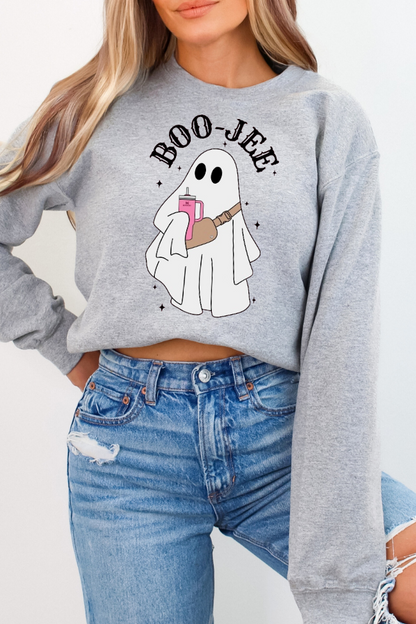 Boo Jee White Ghost Graphic Sweatshirt