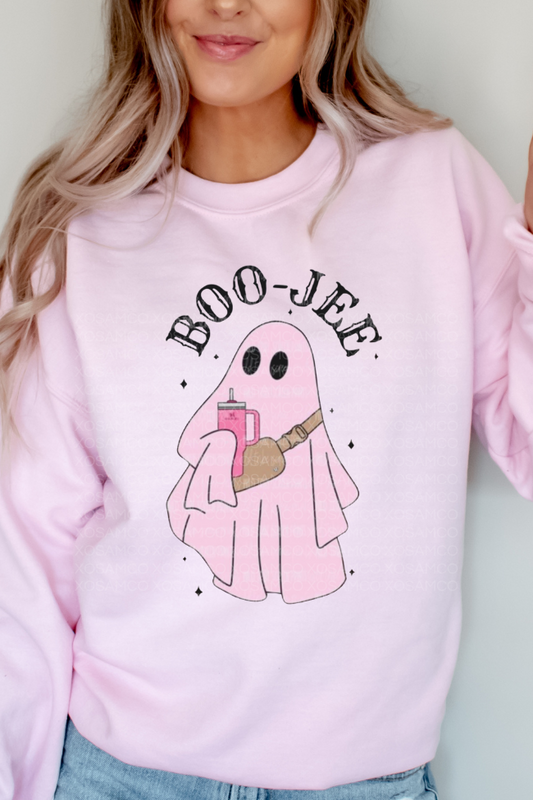 Boo Jee Pink Ghost Graphic Sweatshirt