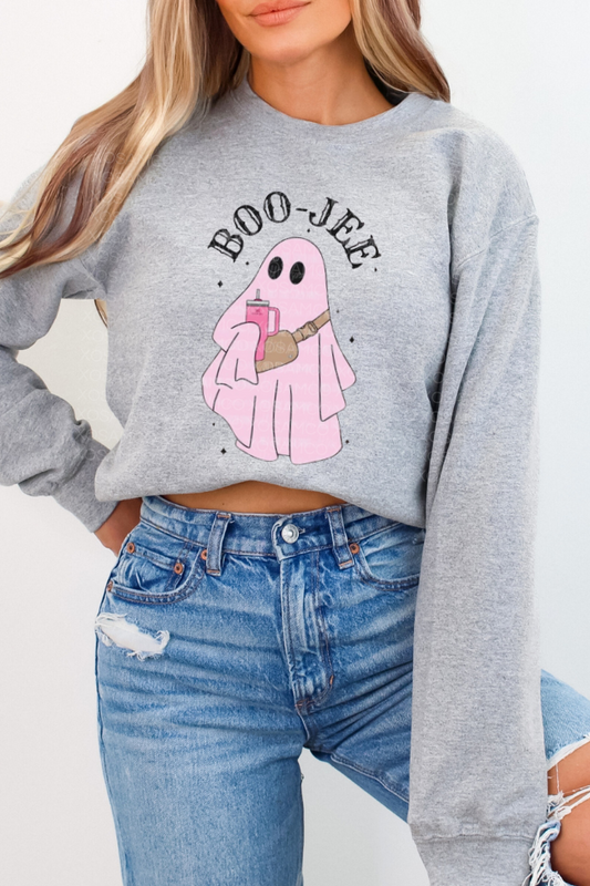 Boo Jee Pink Ghost Graphic Sweatshirt