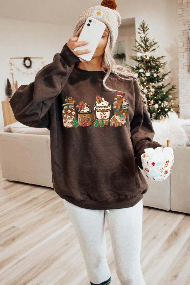 Gingerbread Latte Cups Graphic Sweatshirt