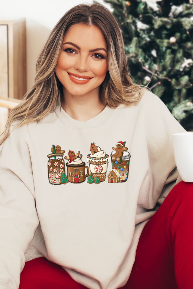 Gingerbread Latte Cups Graphic Sweatshirt