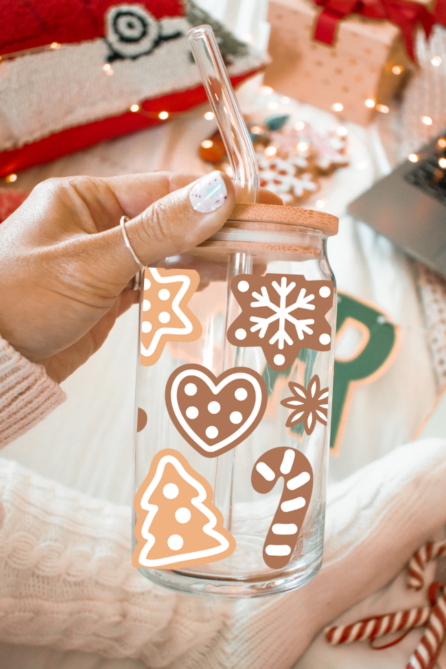 Gingerbread Glass Can