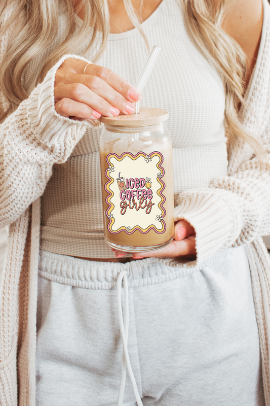 Iced Coffee Girly Glass Can