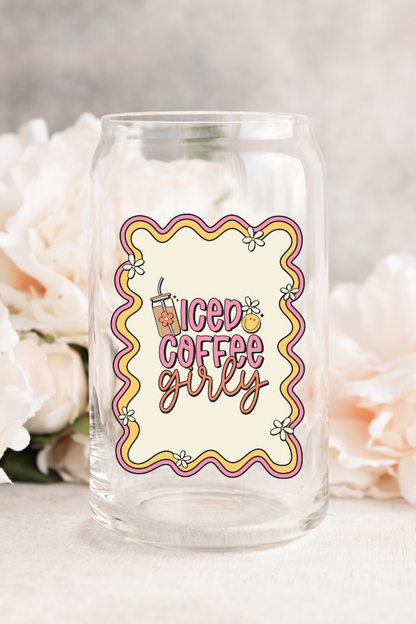 Iced Coffee Girly Glass Can