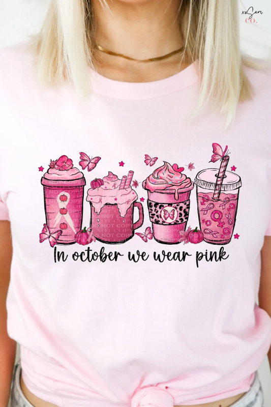 In October We Wear Pink Graphic Tee