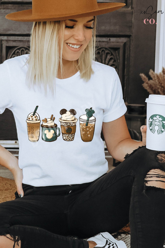 Leopard Latte Glitter Graphic Tee