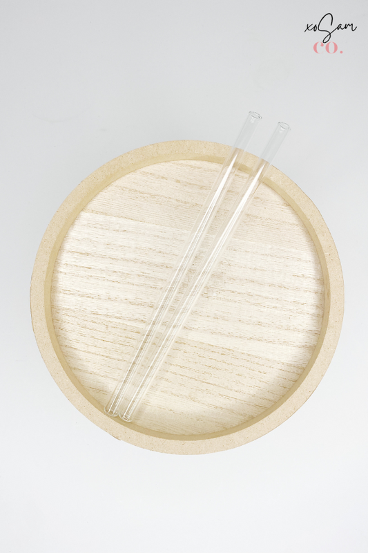 Straight Reusable Clear Glass Drinking Straws