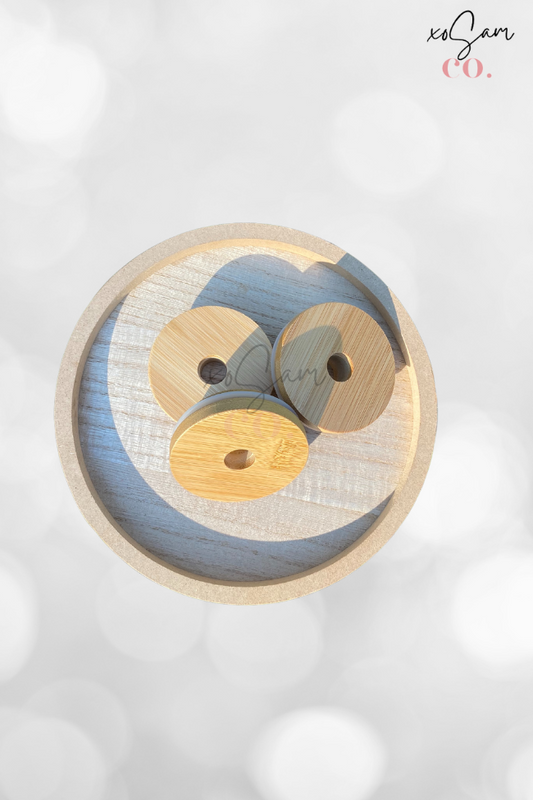 Glass Can Bamboo Lid